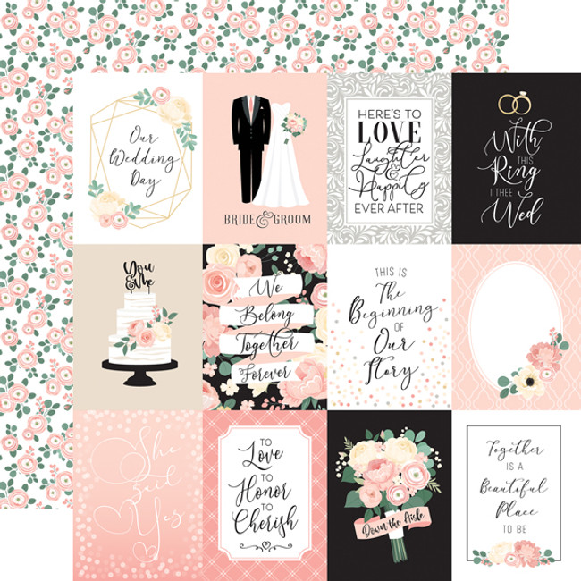 Wedding: 3x4 Journaling Cards 12x12 Patterned Paper