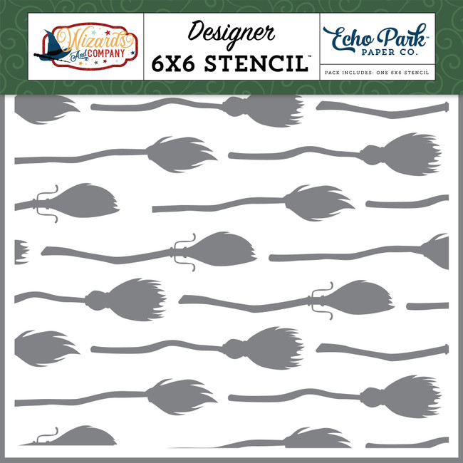 Wizards And Company: Bewitching Brooms Stencil