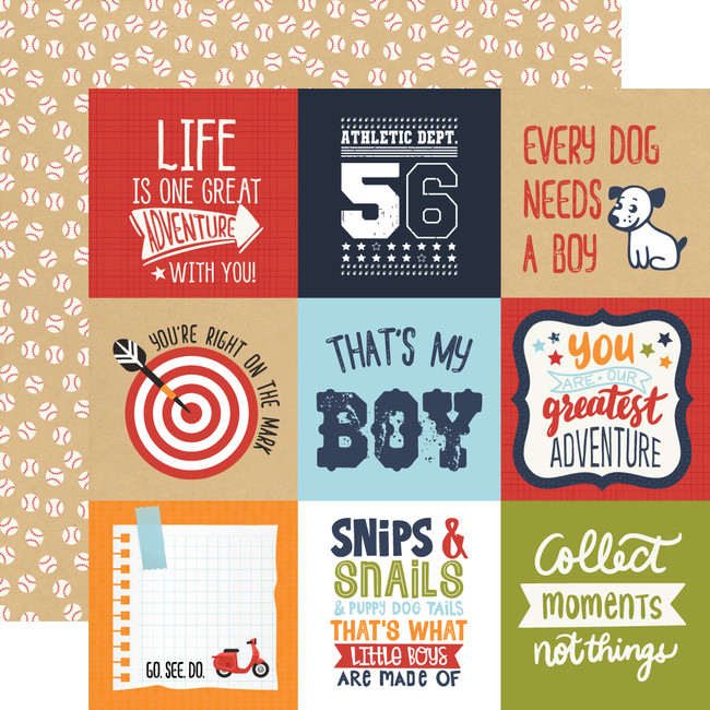 All Boy: 4x4 Journaling Cards 12x12 Patterned Paper
