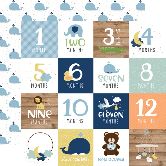 Floral Print Baby Monthly Milestone Stickers Set of 12 – totkorner