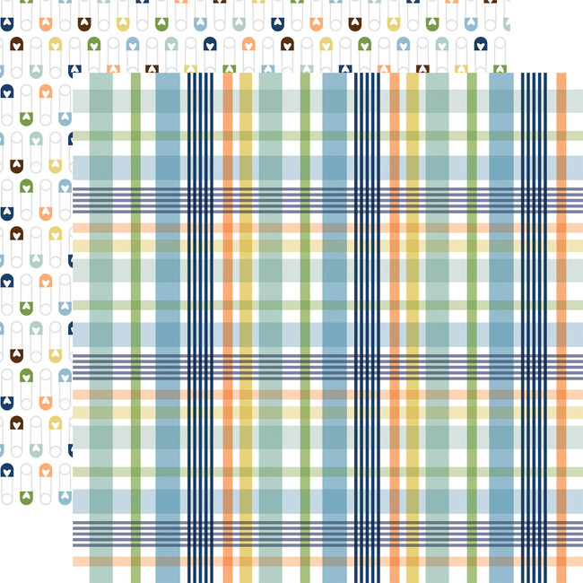Baby Boy: Newborn Plaid 12x12 Patterned Paper