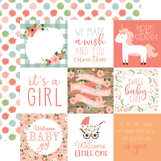 Baby Girl: 4x4 Journaling Cards 12x12 Patterned Paper