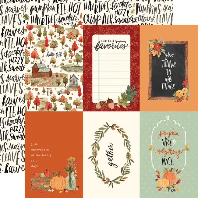 Hello Autumn: 4x6 Journaling Cards 12x12 Patterned Paper