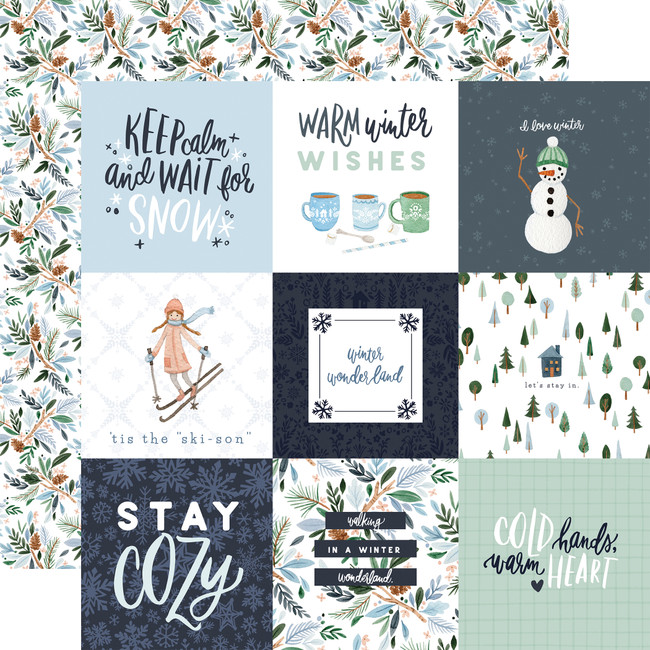 Winter Market: 4x4 Journaling Cards 12x12 Patterned Paper