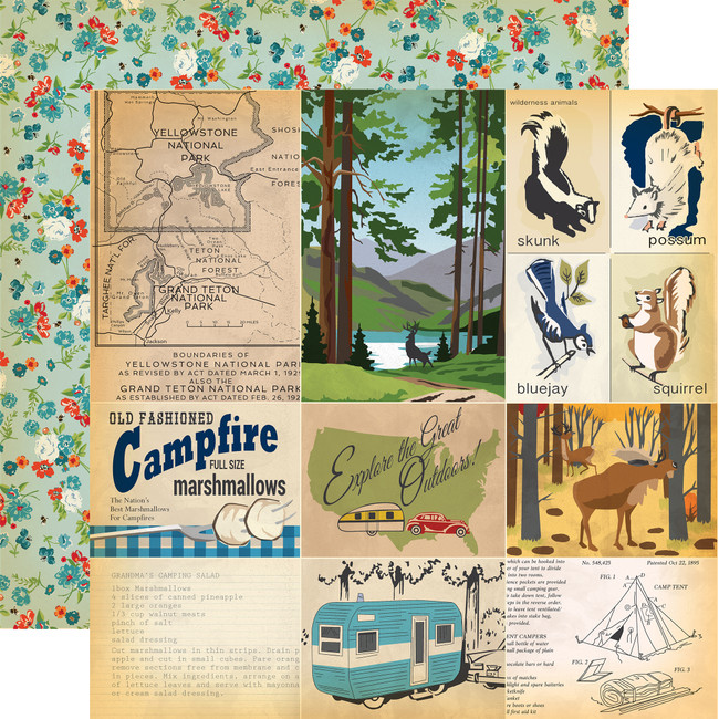 Gone Camping: Journaling Cards 12x12 Patterned Paper