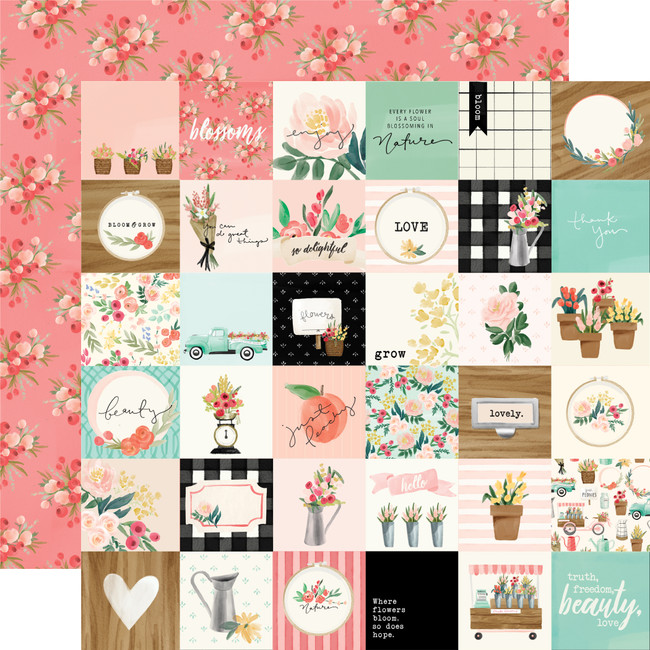 Flower Market: 2x2 Squares 12x12 Patterned Paper