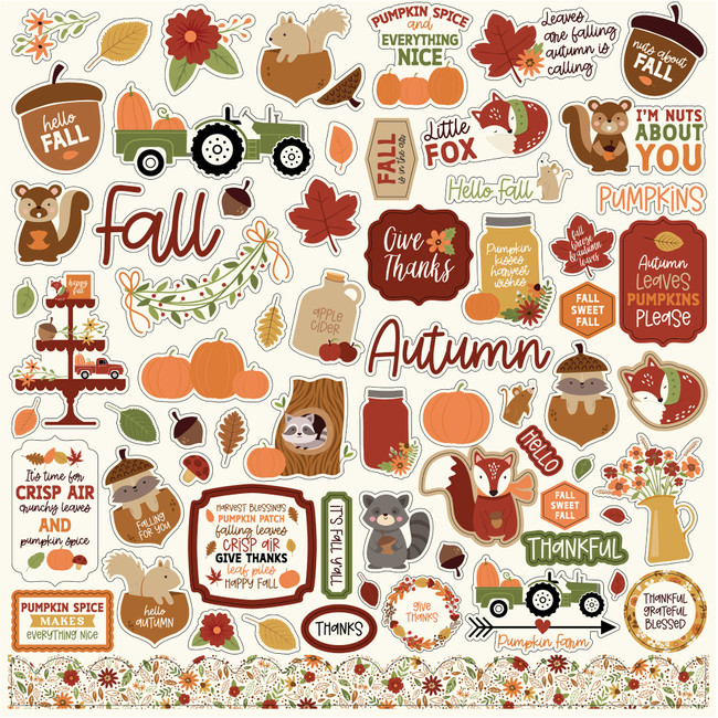 I Love Fall Element Sticker
