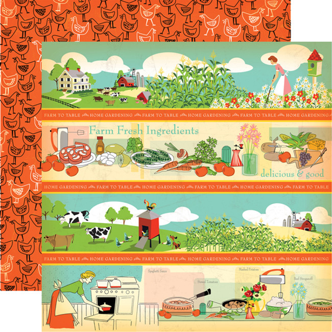 Country Kitchen: Border Strips 12x12 Patterned Paper