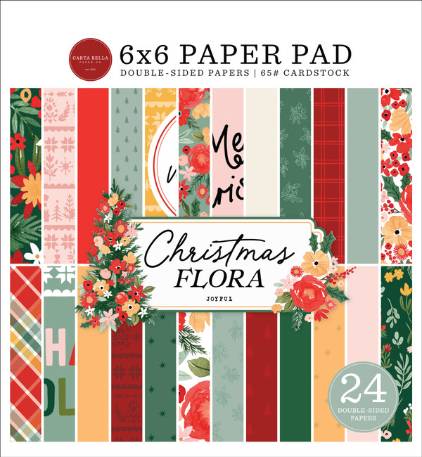 Carta Bella Double-Sided Solid Cardstock 12X12 6/Pkg-White Christmas, 6  Colors - 793888093867