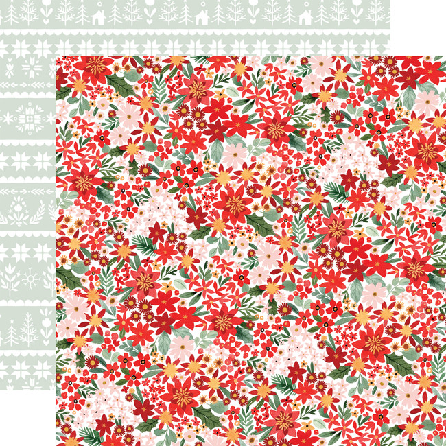 Peaceful Christmas Flora: Peaceful Small Floral 12x12 Patterned Paper