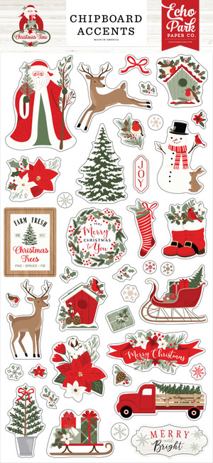 Christmas Time 6x13 Chipboard Accents