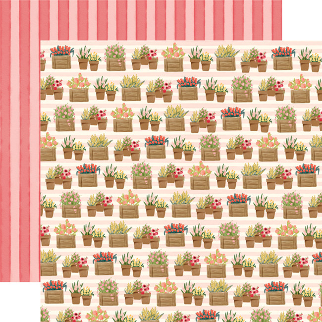 Flower Market: Planted Flower 12x12 Patterned Paper