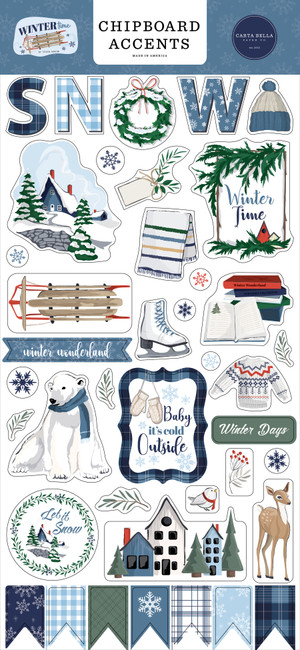 Wintertime 6x13 Chipboard Accents