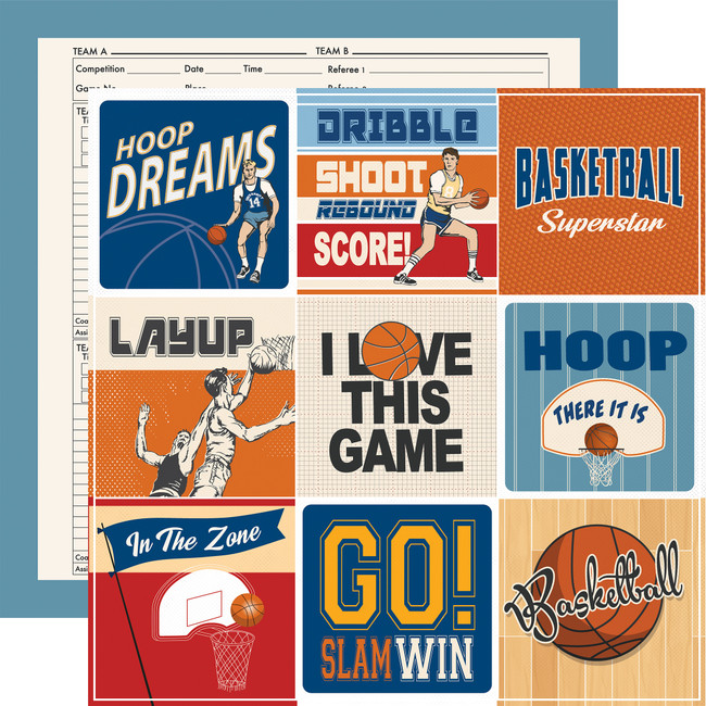 EXCLUSIVE TITLE! Carta Bella Paper - Slam Dunk Collection - 12 x 12 Co