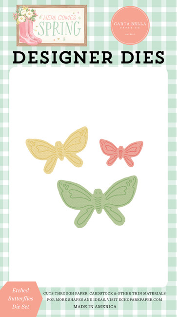 Here Comes Spring: Etched Butterflies Small Die Set