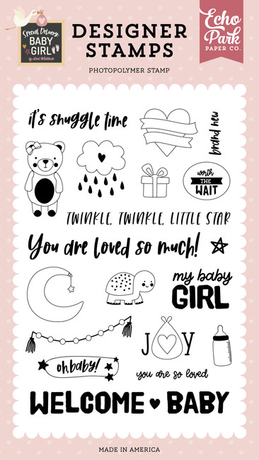 Special Delivery Baby Girl: Oh Baby Girl Stamp Set