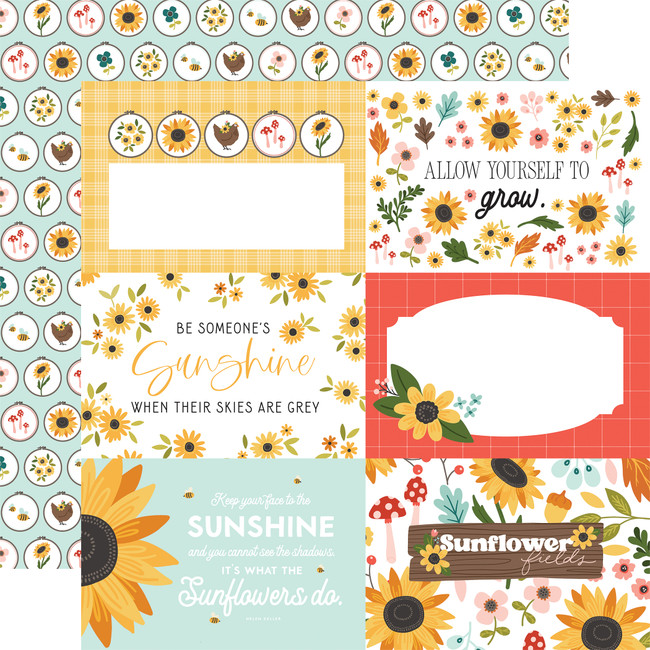 Sunflower Summer: 6x4 Journaling Cards 12x12 Patterned Paper