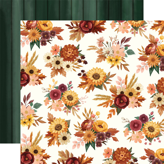 Harvest: Fall Floral Bunches 12x12 Patterned Paper