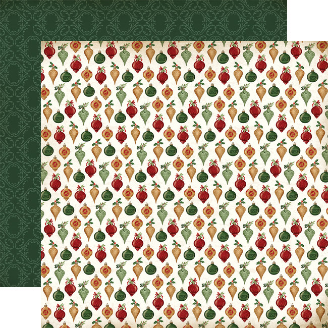 A Vintage Christmas: Vintage Ornaments 12x12 Patterned Paper