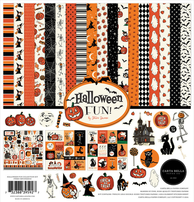 Halloween Fun: Black / Orange 12x12 Coordinating Solid Paper