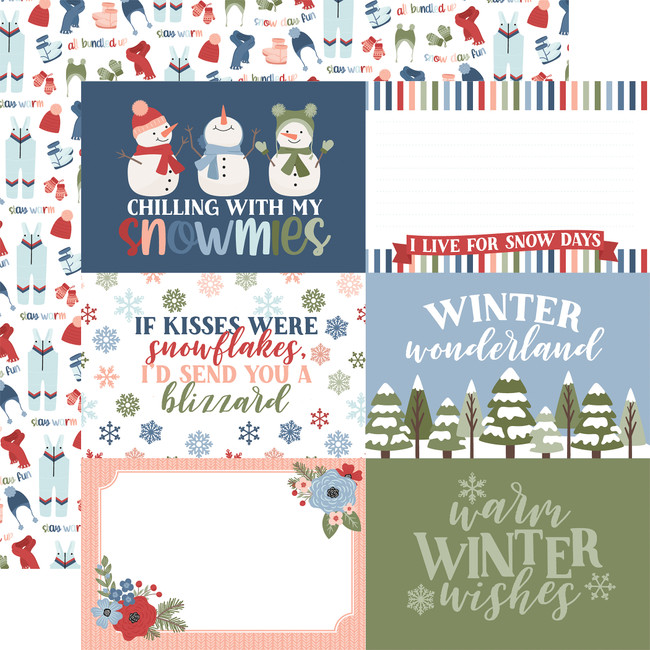 Chilling With My Snowmies: 6x4 Journaling Cards 12x12 Patterned Paper