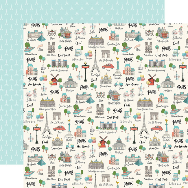 Paris: Explore Paris 12x12 Patterned Paper