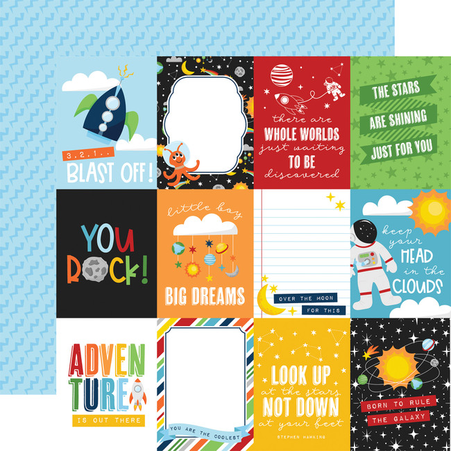 Blast Off: 3x4 Journaling Cards 12x12 Patterned Paper