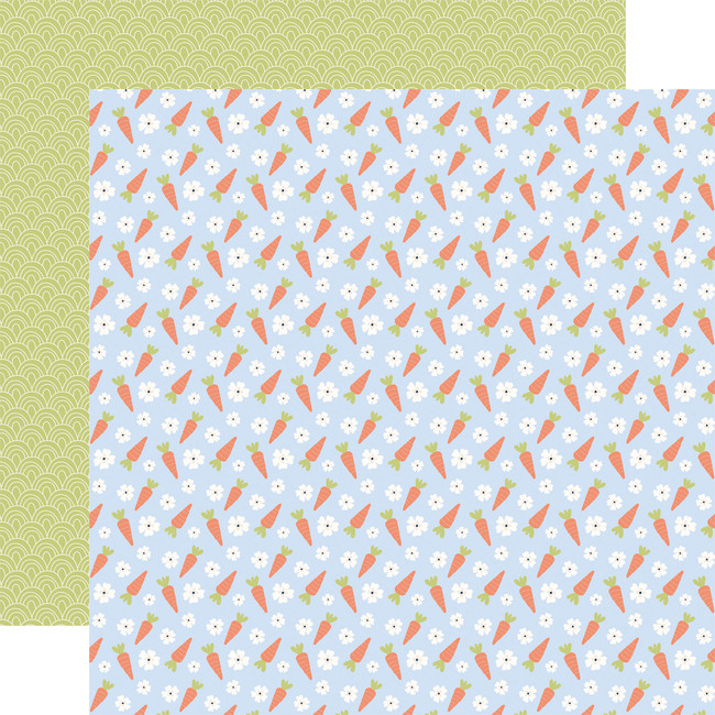 Bunnies And Baskets: Flowers And Carrots 12x12 Patterned Paper