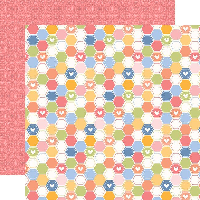 Blossoms And Bees: Bright Hexagons 12x12 Patterned Paper