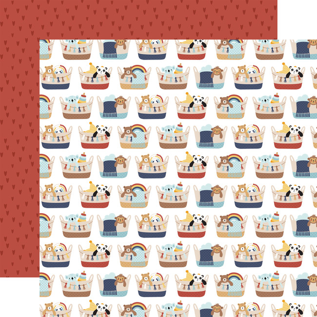 Baby On Board - Boy: Oh Baby Toy Baskets 12x12 Patterned Paper