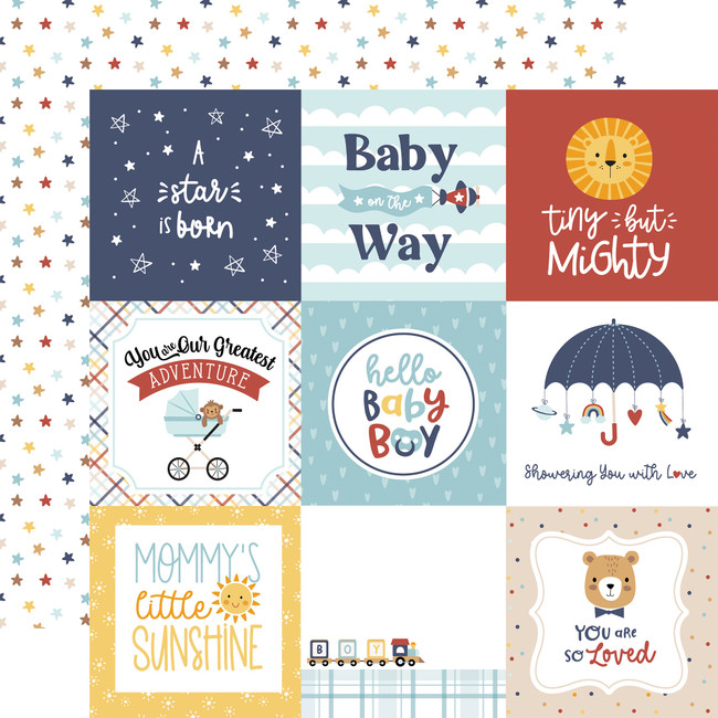 Baby On Board - Boy: 4x4 Journaling Cards 12x12 Patterned Paper
