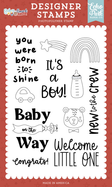 Baby On Board - Boy: You Were Born To Shine Stamp Set