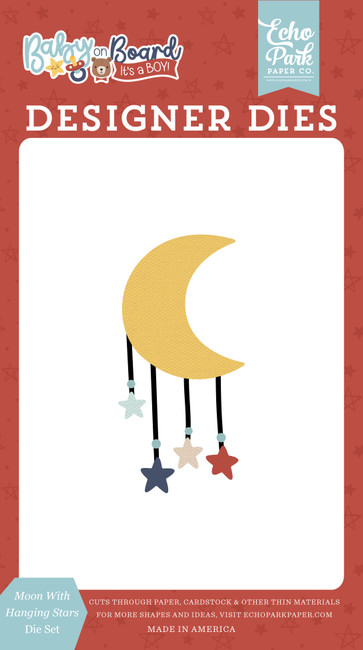Baby On Board - Boy: Moon With Hanging Stars Small Die Set