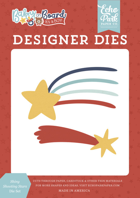 Baby On Board - Boy: Shiny Shooting Stars Medium Die Set