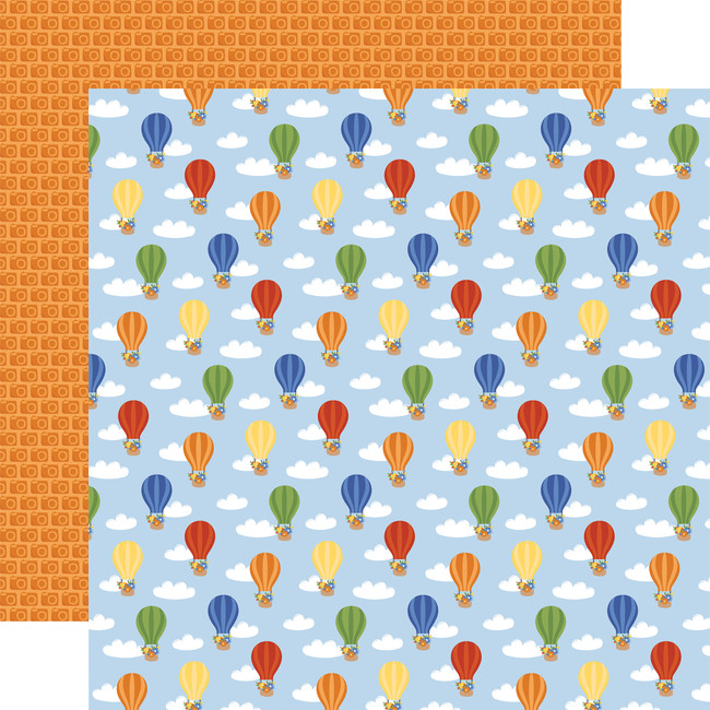 Born To Travel: Soaring Hot Air Balloons 12x12 Patterned Paper