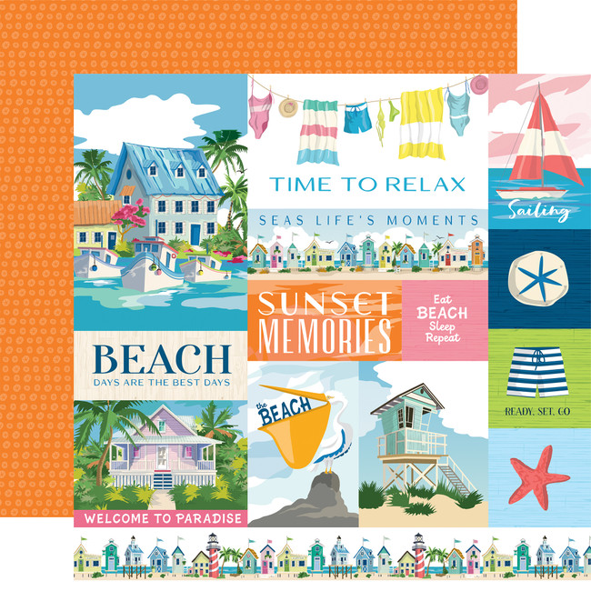 Beach Town: Multi Journaling Cards 12x12 Patterned Paper