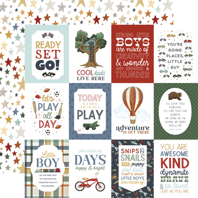 That's My Boy: 3x4 Journaling Cards 12x12 Patterned Paper