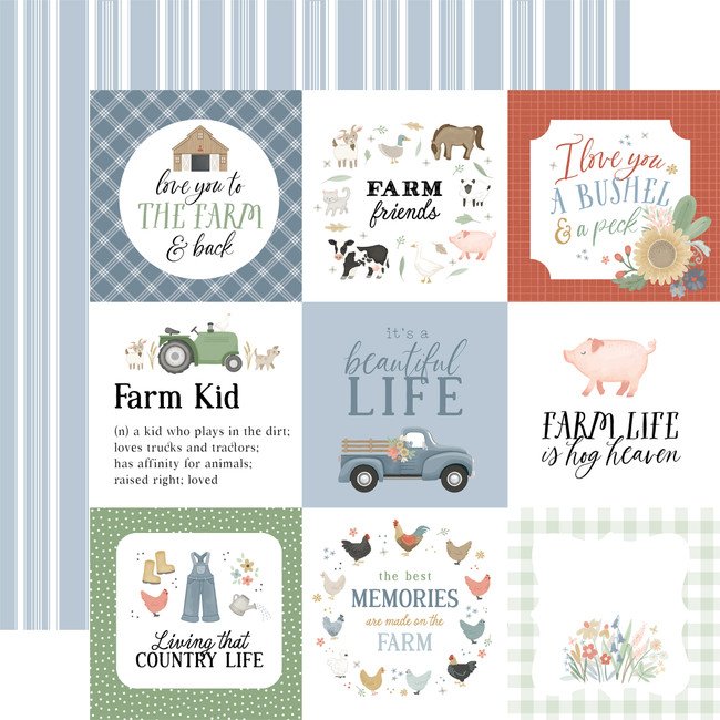 On The Farm: 4x4 Journaling Cards 12x12 Patterned Paper