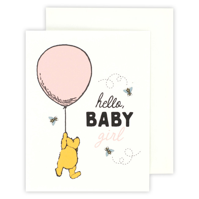 Hello Baby Girl Winnie Greeting Card