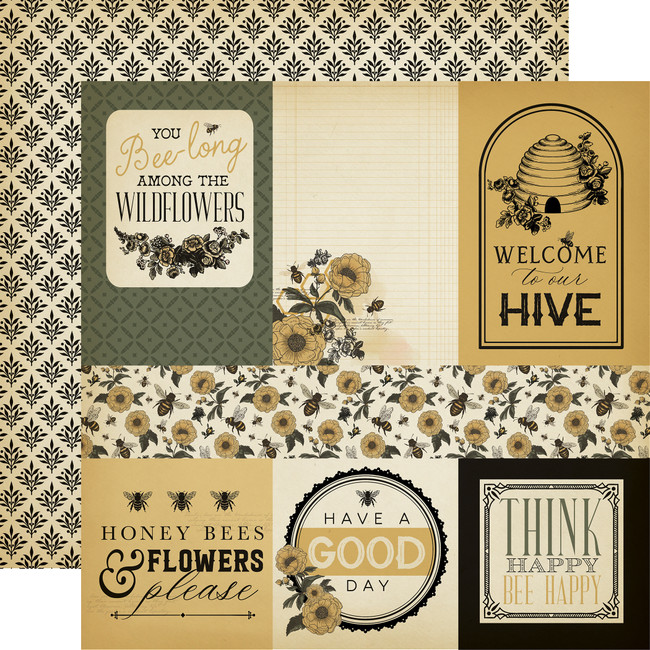 Honey Bee: Multi Journaling Cards 12x12 Patterned Paper