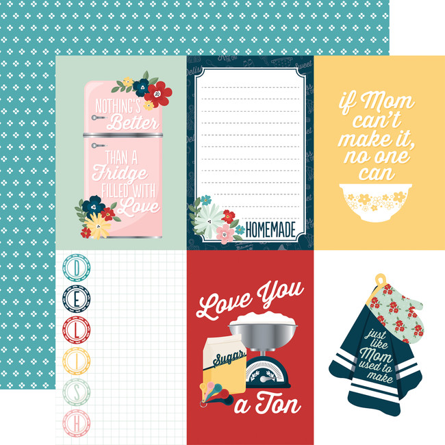 Mom's Kitchen: 4x6 Journaling Cards 12x12 Patterned Paper