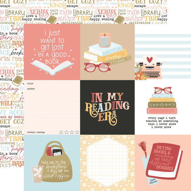 Bookish: 4x4 Journaling Cards 12x12 Patterned Paper