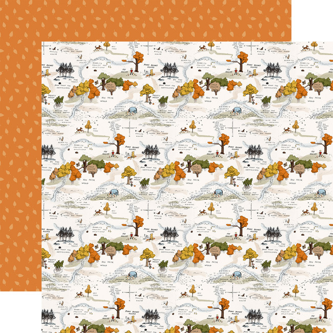 Winnie The Pooh Autumn: Fall Days Map 12x12 Patterned Paper