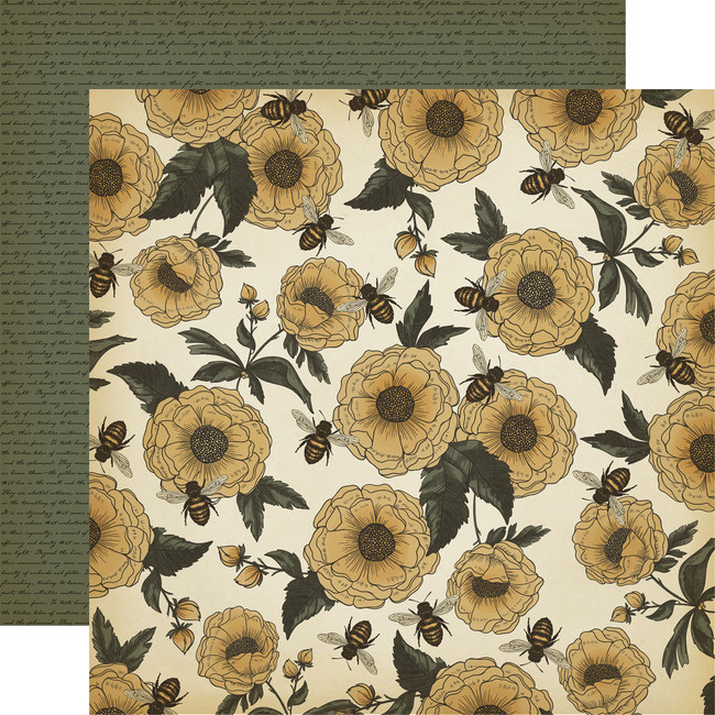 Honey Bee: Bees And Flowers 12x12 Patterned Paper