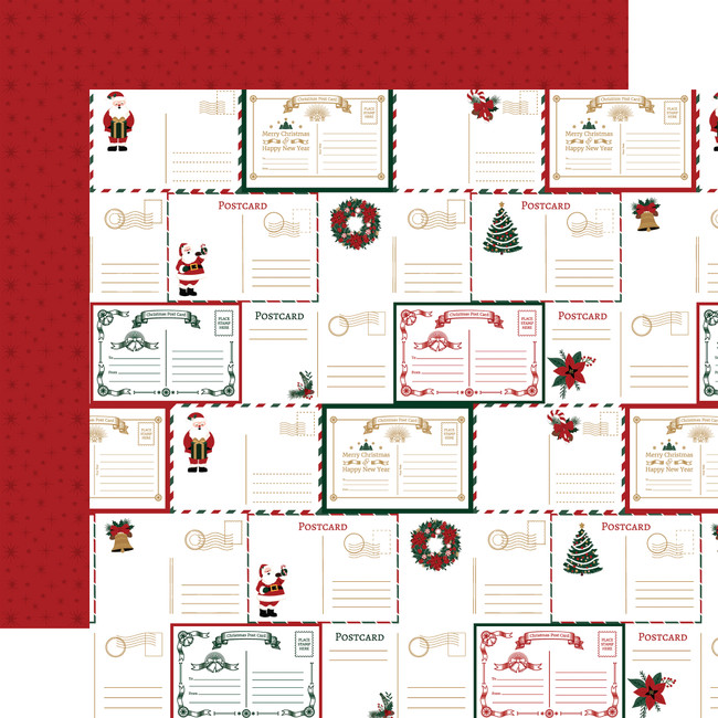 Santa Claus: Christmas Post Card 12x12 Patterned Paper