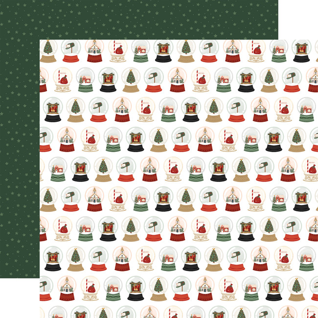Christmas Village: Christmas Snowglobes 12x12 Patterned Paper
