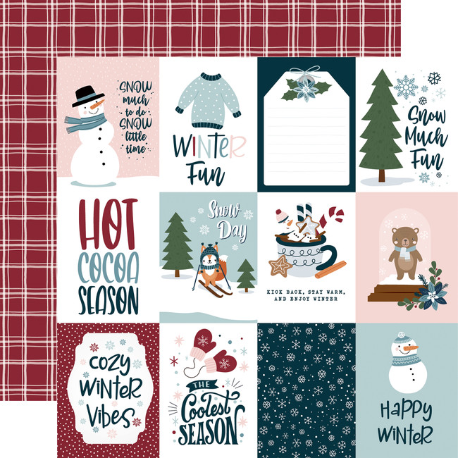 Winter Fun: 3x4 Journaling Cards 12x12 Patterned Paper
