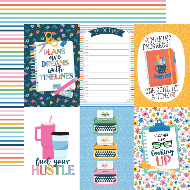 Plan On It: 4x6 Journaling Cards 12x12 Patterned Paper