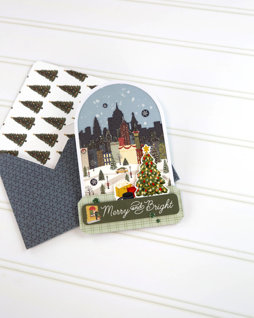 Snow Globe City Card Front SVG File