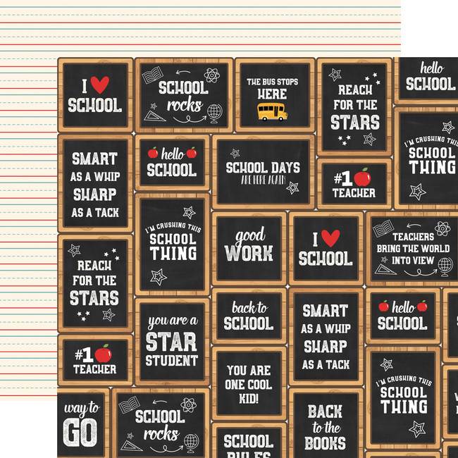 Back To School: Chalkboard Cards 12x12 Patterned Paper